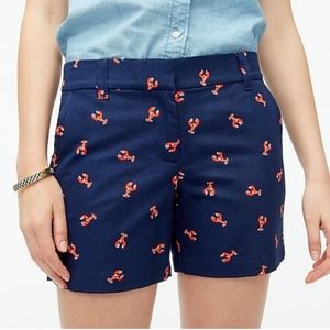 J.CREW Blue and Red Lobster Chino Shorts Size 10